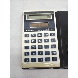 CANON LS-31 Solar Calculator W/Case Tested Working Vintage Canon LS-31